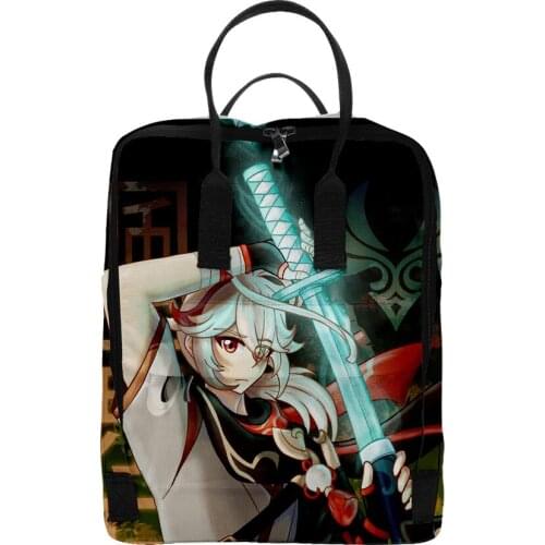 Genshin Impact Kaedehara Kazuha Primary Middle School Students Backpack Teenager Women Men Oxford Shoulder Bags Travel Backpack