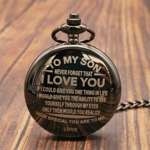 The best quartz pocket watch gift for my son "I love you"Childrens Day gift with love gift quartz watch unsiex