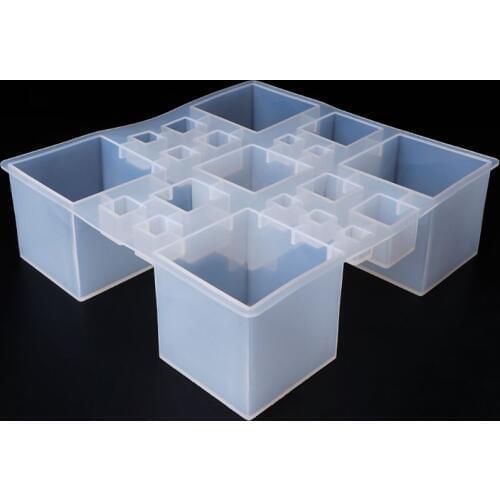 Silicone Mold Conjoint Cube Mirror Different Sizes Combine DIY Jewelry Making Decoration Crafts Epoxy Resin Tools Handmade