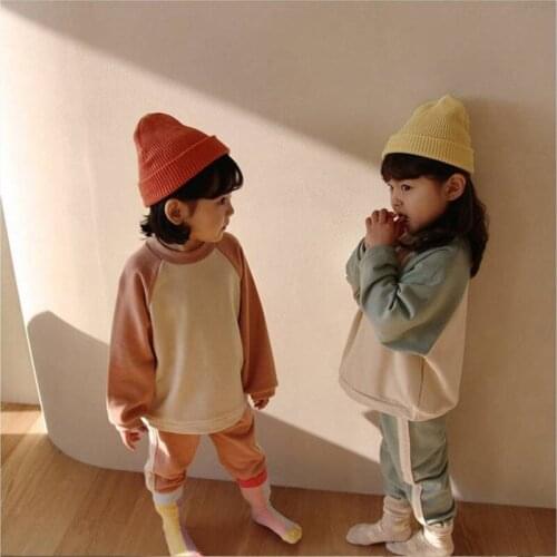 Girls Boys Clothing Suits Sweatshirts +Pants 2021 Soft Spring Autumn Kids Teenagers Outwear Kids Cotton Tracksuit Sport Suits