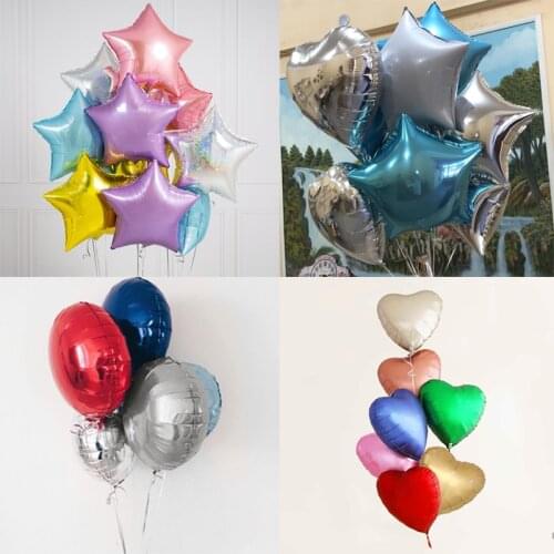 5pcs 18inch Rose Gold Foil Star Balloons birthday party decorations kids adult heart ballons wedding decor baby shower globos