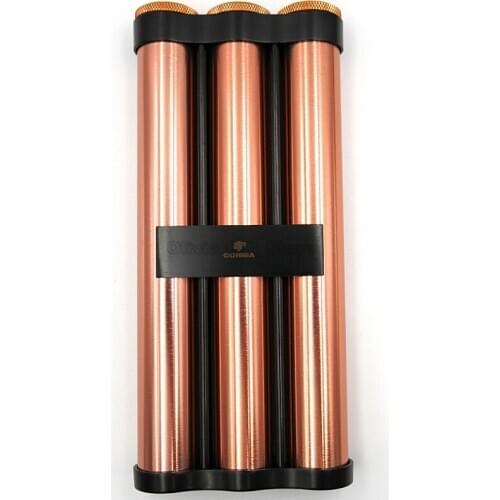 COHIBA High Grade Metal Cigar Cigarette Tube Hydrating Holder Case Smoking Tool With Humidifier for 2/3 Cigars Of 50 Ringage