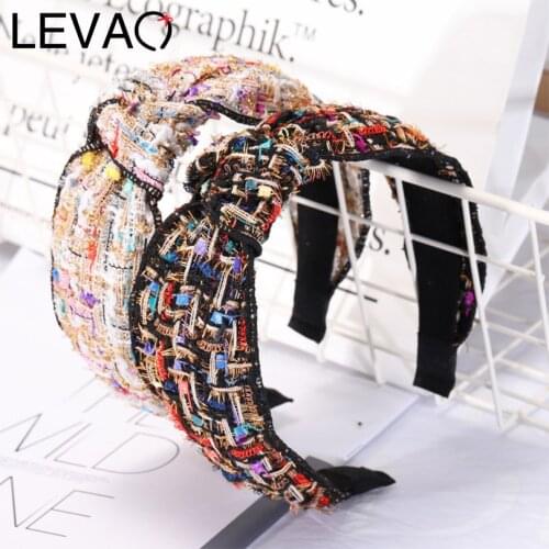 LEVAO Korean Vintage Headband Women Hairband Knot Bezel Wild Turban Girls Headwear Ladies Hair Hoop Hair Accessories Headdress