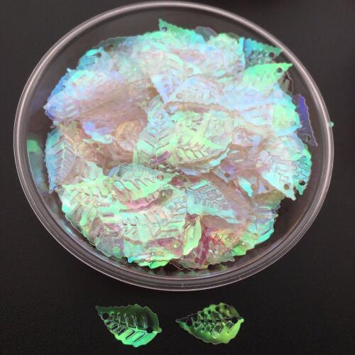 40g 1750pcs 9*16m Wholesale Leaves Cup Loose Sequin Paillette Crafts Sewing ,Women Kids Diy Garment Accessories AB Transparent
