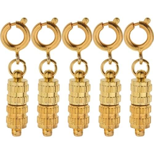 5 Sets Magnetic Copper Cord End Caps Clasp Magnetic Lobster Clasps Jewelry Findings - 26mm in Length, Diameter - 4 mm