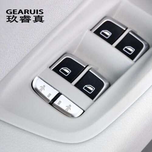 Car Styling for Audi A6 A7 C7 S6 S7 RS6 RS7 Interior Door Window Glass Switch Armrest panel Child safety buttons Covers Stickers