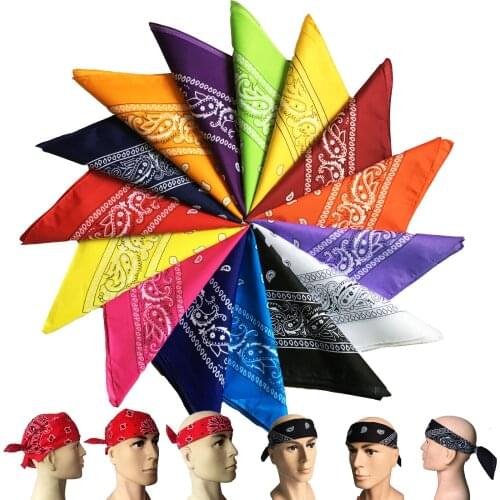 Fashion Hip Hop Men Women Bandana Sports Headwear Paisley Bandana Wrist Hairwrap Double Sided Head Wrap Scarf Headwear