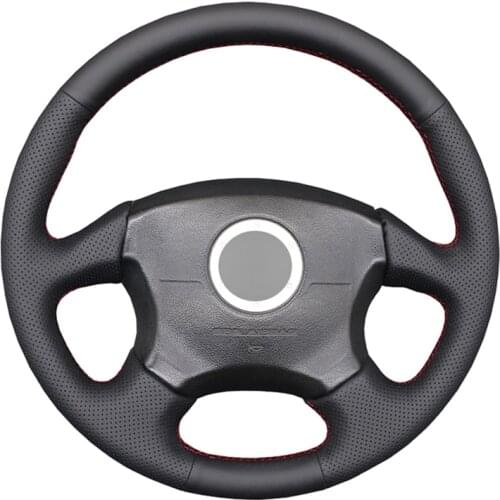 Black PU Faux Leather DIY Hand Stitched Car Steering Wheel Cover for Subaru Impreza WRX 2002 2003 2004 Impreza WRX STI 2004