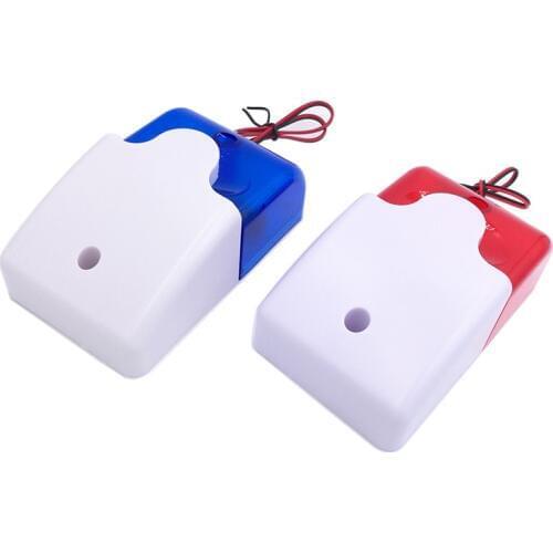 Home Security 12V 24V 220V 110DB Mini Strobe Sirens Sound Alarm Red Blue Indicator Light Wired Alarm Sirens EU Plug Alarm Siren