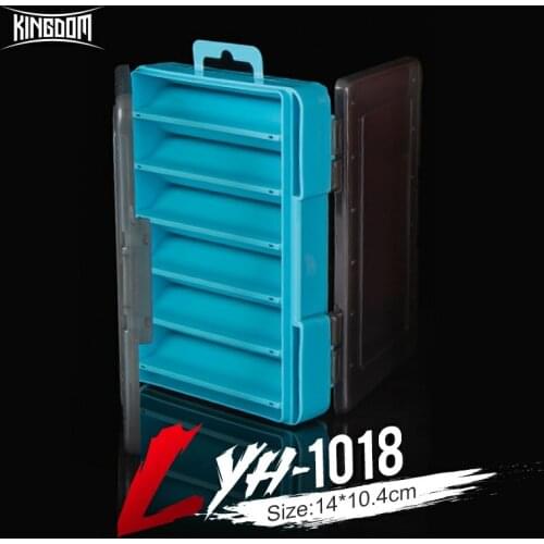 Kingdom Double Sided Fishing Box 12 Compartments Fishing Accessories Bait Lure Hook Storage Case Plastic Fishing Tackle Boxes