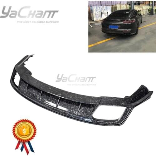 Forged Carbon Weave Carbon Fiber Rear Diffuser Fit For 2017-2020 971 Pera YC D Style Rear Bumper Lip