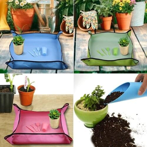 New Planting Mat PE Gardening Potting Mat Gardening Pad Waterproof Reusable Flower Gardening Mats Transplanting Foldable Pad
