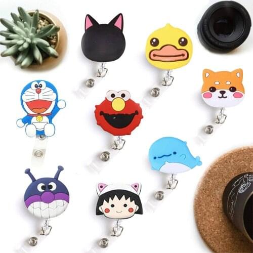 Wholesales 100pcs/lot Cartoon Retractable Badge Holder student nurse Name id Card Holder enfermera Chest Office accessories