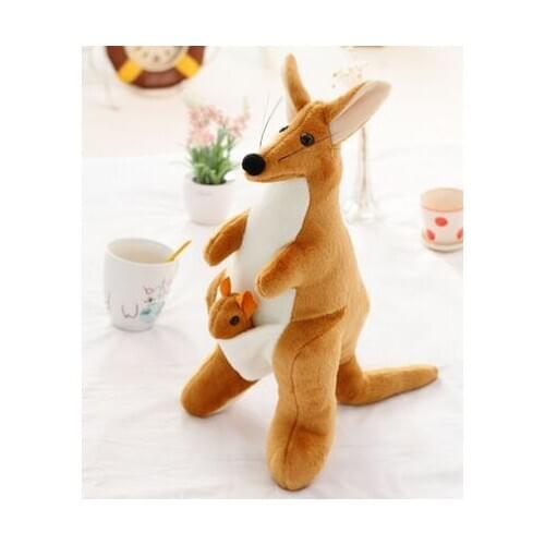 About 40cm kangaroo plush toy mother& child kangaroo doll childrens toy gift b0566
