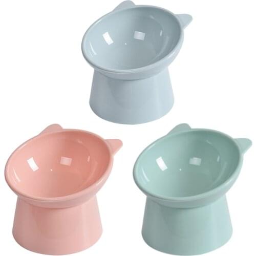 45 Degrees Tilted Cats Dogs Bowl Food Feeding Container Non-slip Base Pet Water Feeder Safeguard Neck Puppy Kitten Utensils