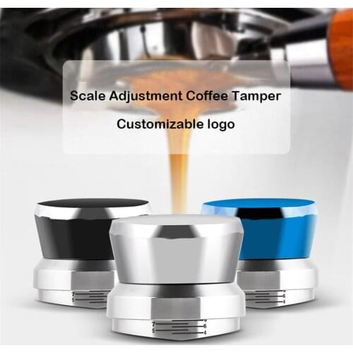58.35MM Adjustable Handle Tamper Stainless Steel Base Detachable Base Powder Press Solid Hammer Coffee Accessories For Barista