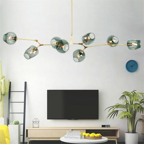 Modern Loft Led Chandelier Black Gold Hanglamp Stair Dining Room Bedroom Ball Shade Luminaire Suspendu Nordic Chandelier Lights