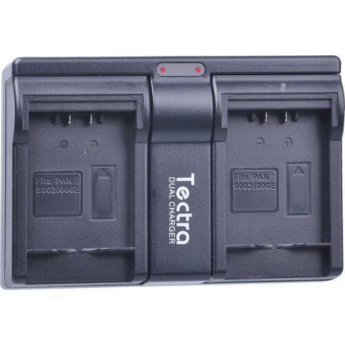 Tectra 1pcs CGA-S006 CGR CGA S006E S006 S006A DMW-BMA7 DMW BMA7 Dual Charger for Panasonic DMC FZ7 FZ8 FZ18 FZ28 FZ30