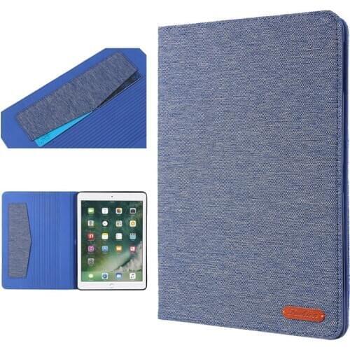Cloth PU Leather TPU Folio Stand Smart Cover Case For Apple iPad Air / Air 2 iPad 5 6 7 8 9 9.7" Fundas with Card Solts
