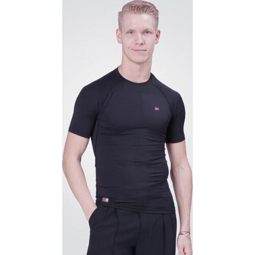 Latin Dance Tops For Men Black Dancer Outfits Short Sleeve Ballroom Practice Wear Salsa Dancing Outfits Tap Dancewear JL2830