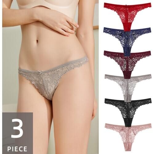 Thong Sexy G-String Women Underwear Low Waist Panties Cotton Crotch Briefs Girls Hollow out Breathable Comfort Soft Underpants