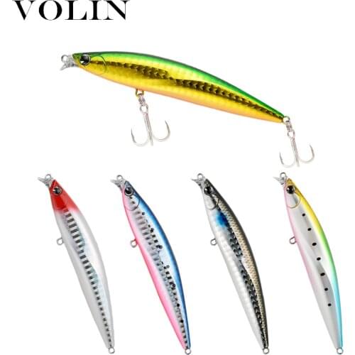 Volin 2021 NEW Wobbler Minnow Fishing Lure Bass Baits 1pc 98mm 13g with2 Fishing Hooks Fishing Tackle Lure