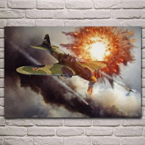 Warplanes airplane ww2 fighter artwork military living room home decor art print wall decoration fabric poster KJ776