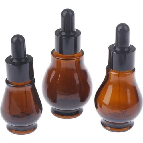 Amber Glass Dropper Bottle Essential Oil Perfume Pipette Bottles Refillable Empty Container 5/10/15/20/30/ml