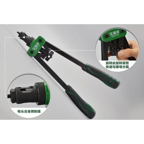 Riveter Nut Gun 14" Blind Auto Riveter Nut tool Heavy Hand Insert Rivet Nut Tool Manual Mandrels M3 M4 M5 M6 M8 M10
