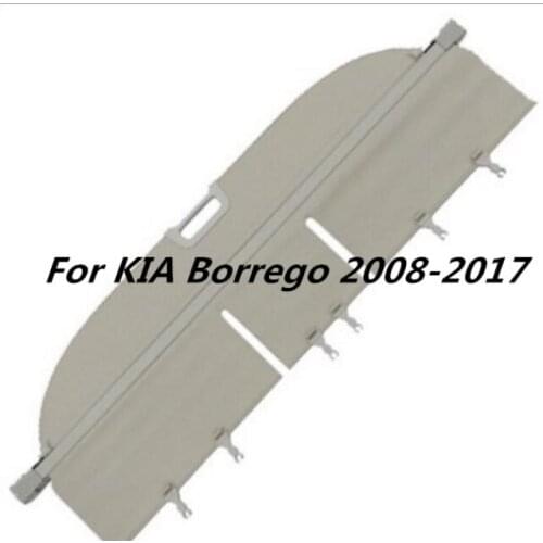 Car Rear Trunk Security Shield Cargo Cover For KIA Borrego 2008-2017 High Quali Auto Accessories Black Beige