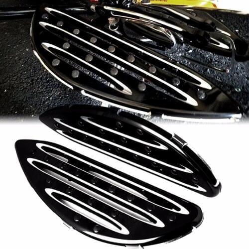 1Pair BLACK SHALLOW CUT DRIVER FLOORBOARDS FOR HARLEY MOTORCYCLE PEDAL HARLEY TOURING FLT FLH FLST FLSTF