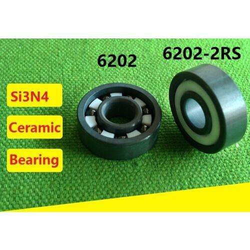 10pcs 6202/6202-2RS/6202 Full Ball 15x35x11 mm Si3N4 full Ceramic bearing deep groove ball bearing 15*35*11mm
