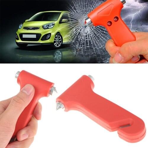 2 in 1 Car Emergency Safety Escape Hammer Glass Window Breaker Belt Cutter Tool