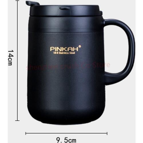 24pcs Pinkah 400ML 304 Stainless Steel Thermos Mugs Office Cup With Handle With Lid Insulated mug Thermos Cup Office Thermoses