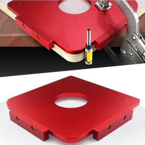 4 In 1 R5/R10/R20/R30 Router Temple Plate Wood Panel Radius Corner Template with Router Bit Woodworking Tool TP-0323