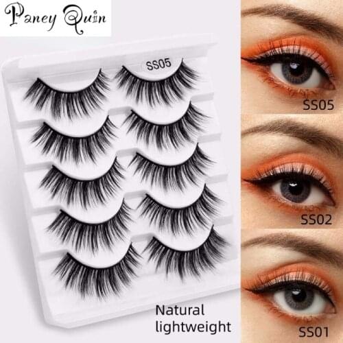 5pairs 3D Mink False Eyelashes Natural Thick Lashes Handmade Soft Eyelashes Make up Eyelashes Extension Wholesale