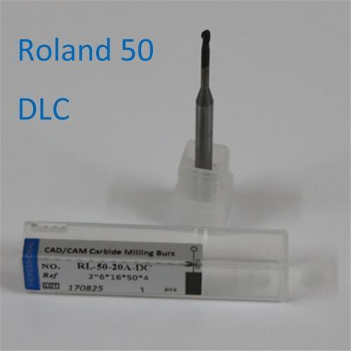 5 PCS/lot Length 50mm Dental Lab Zirconia Roland 50 Carbide Milling Burs Machine 0.6/1.0/2.0mm DLC Use For Zirconia PMMA Block