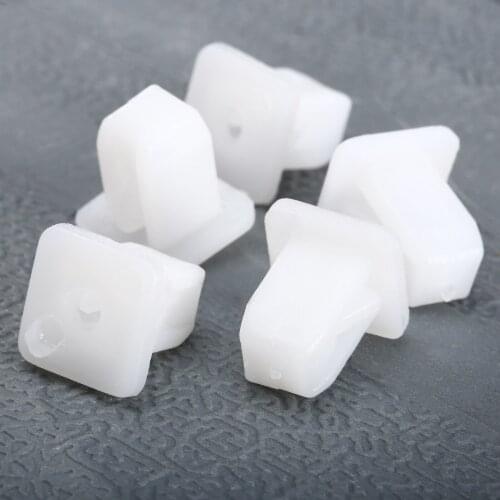 50Pcs Square Auto Bumper Fastener Rivet Retainer Push Engine Cover Fender Car Door Trim Panel Auto Plastic Clip Fasteners White