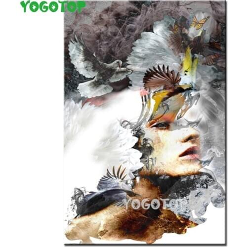 5D Diy Diamond Painting Wall Art Posters Beauty And Bird Cross Stitch Embroidery Decoration Handmade Full Drill Mosaic YY4975