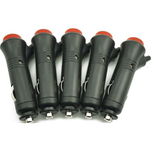 5pcs 12V Auto Car Cigarette Lighter Socket Plug Connector With Fuse LED & Switch