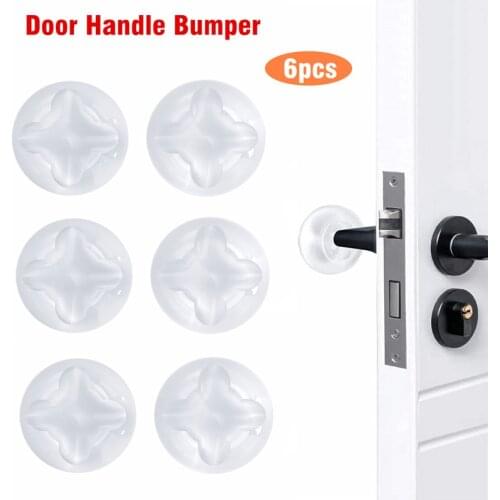 6 Pcs Silicone Door Bumper Wall Protector Shield Self Adhesive Clear Door Stoper Knob Pads Soft Reusable for Cabinet Handle Beds
