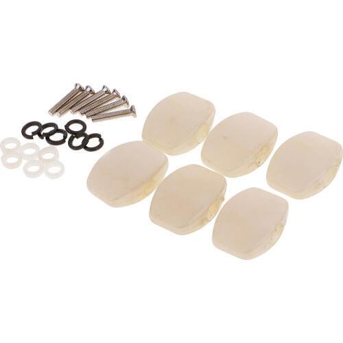 6 Pieces Plastic White Pearl Guitar Tuning Pegs Buttons Keys Tuners Machine Heads Acoustic Guitar Accessory