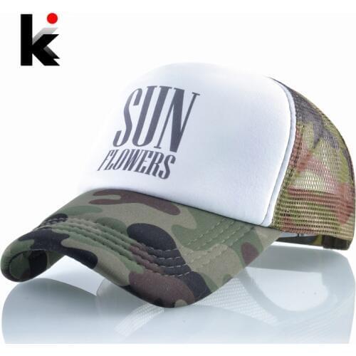 Snapback Baseball Caps Men Fashion Print Letter Hip Hop Hat Women Outdoor Camoflage Casual Visor Cap Summer Mesh Baseball Hat