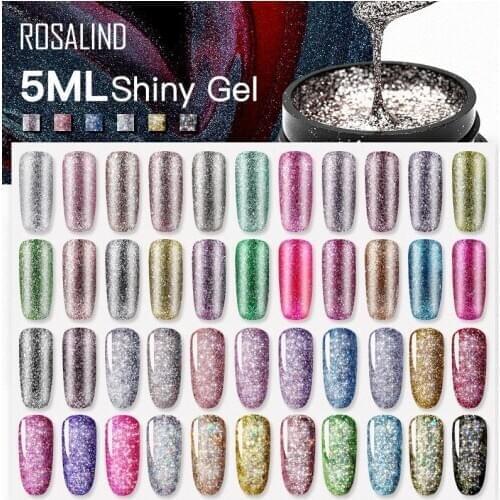 ROSALIND Shiny Gel Nail Polish Glitter Hybrid Varnishes Bright For Painting Nails Art Design Diamond Gel Polish For Manicure