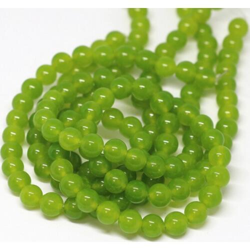 Beauty olive jades stone chalcedony 4mm 6mm 8mm 10mm 12mm 14mm round smooth loose beads elegant diy women jewelry 15inch B33