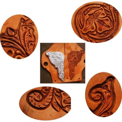 Tang dynasty flower Horned flower decoration Hand-work design leather working tools carving punches stamp craft leather tools
