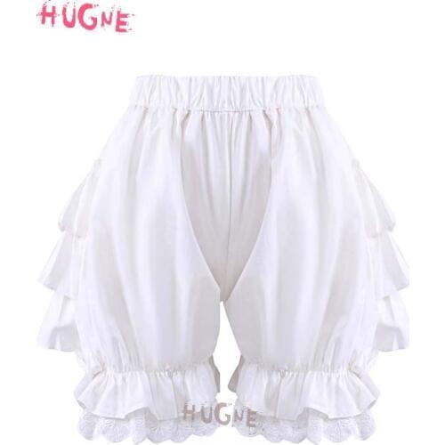 Girls Cotton Sweet lolita Ruffles Maid Pumpkin Shorts japanese Lolita fashion Bloomers