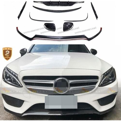 CSSYL Dry Carbon Fiber Body Kit For C Class W205 Mirror Cover Air Vents Patch Car Decoration Carbon Fiber C Class Body Kits