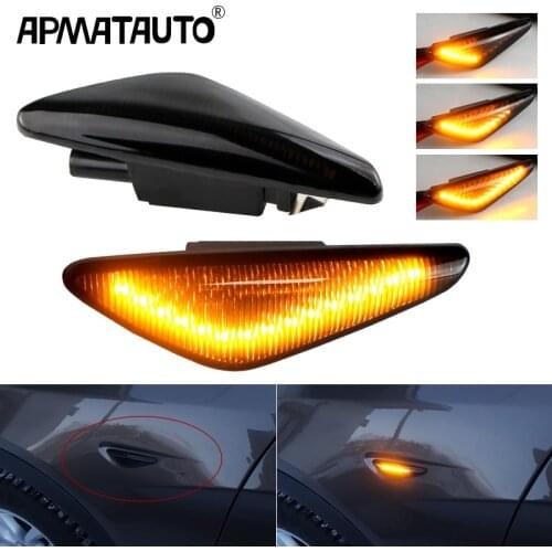 2PCS Canbus Smoke Dynamic Flowing LED Side Marker Signal Light For BMW X5 E70 X6 E71 E72 X3 F25 Sequential Blinker Lamp