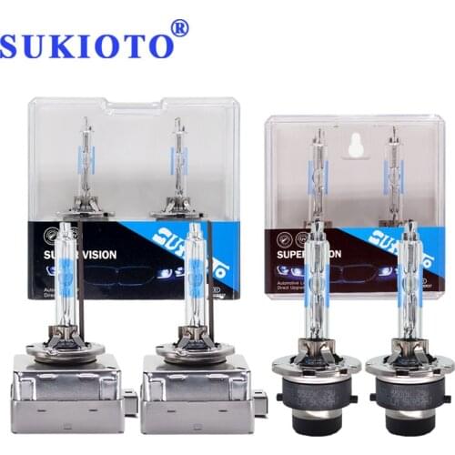 SUKIOTO 2PCS 5500K 55W Xenon D1S D2S D3S D4S Car Headlight Bulb 35W D1 D2 D3 D4 Xenon For A6 A7 A8 Q5 Q7 SUPER Version D2S hid